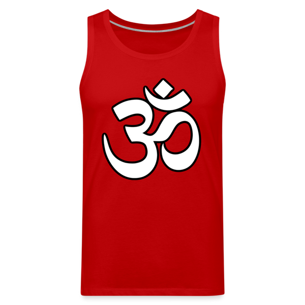 Om White Design Men’s Premium Tank - red