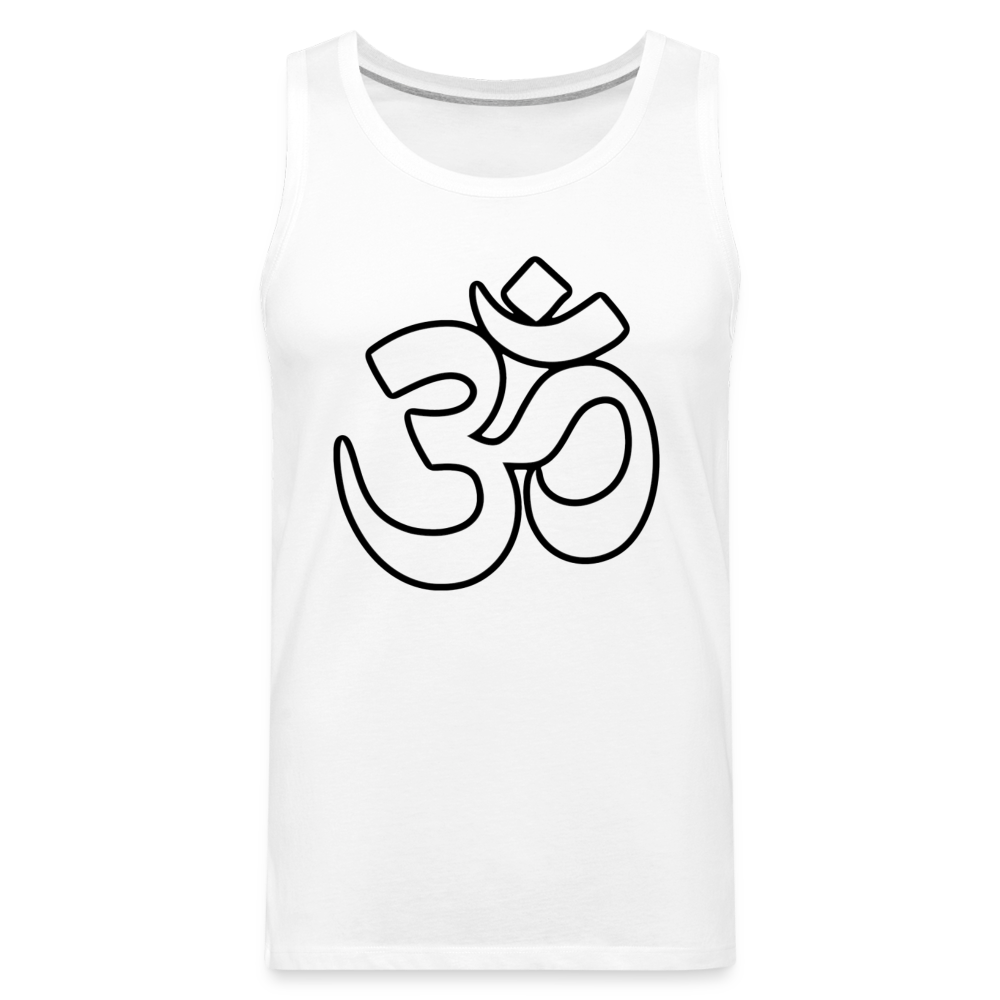 Om White Design Men’s Premium Tank - white