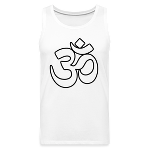 Om White Design Men’s Premium Tank - white