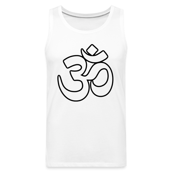 Om White Design Men’s Premium Tank - white