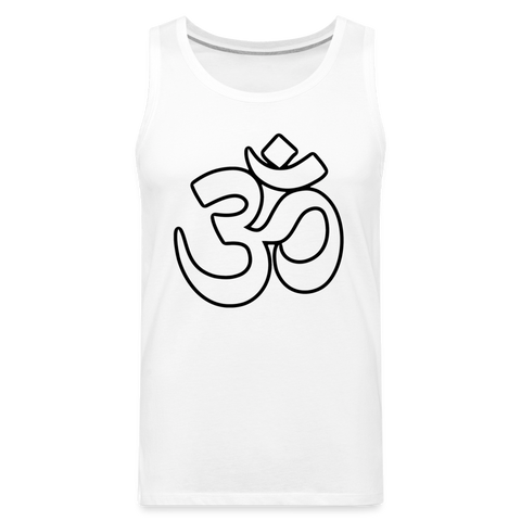 Om White Design Men’s Premium Tank - white