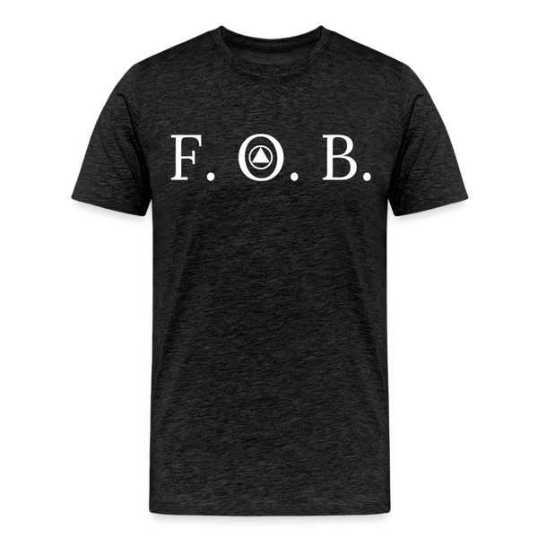 FOB (White Design) Premium TShirt - charcoal grey