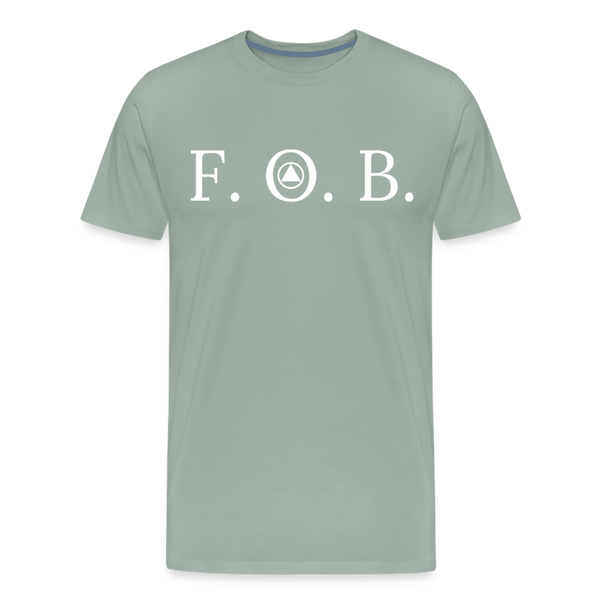 FOB (White Design) Premium TShirt - steel green