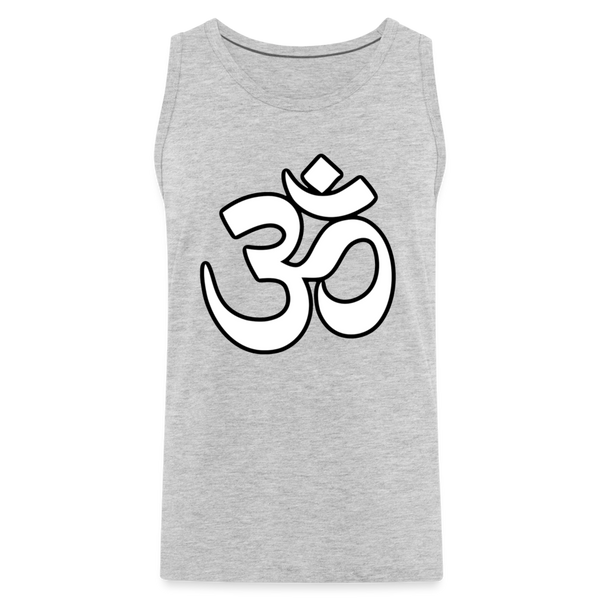 Om White Design Men’s Premium Tank - heather gray