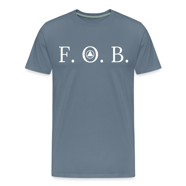 FOB (White Design) Premium TShirt - steel blue