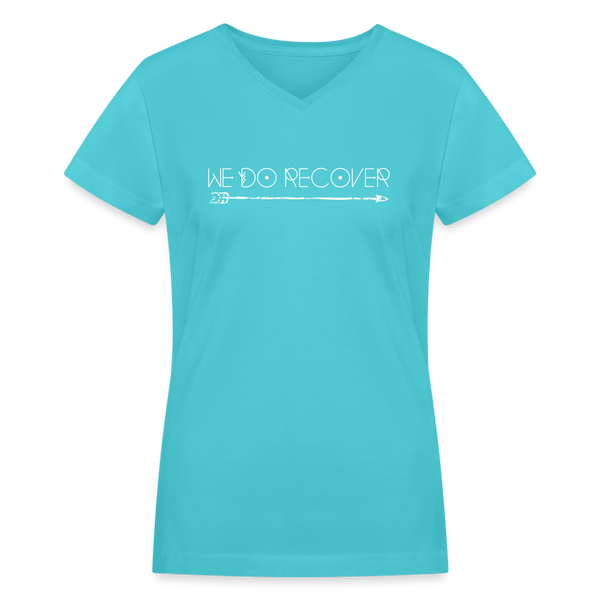 We Do Recover Women's VNeck TShirt - aqua