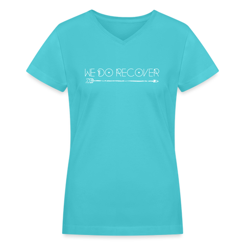 We Do Recover Women's VNeck TShirt - aqua