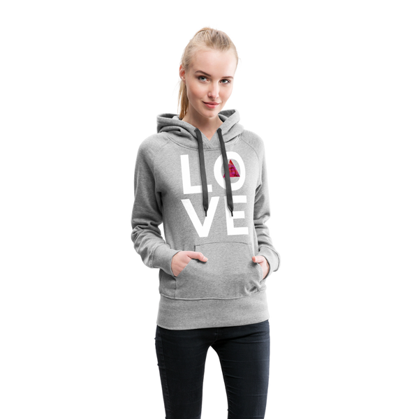 Love Circle with Pink Triangle Hoodie - heather grey