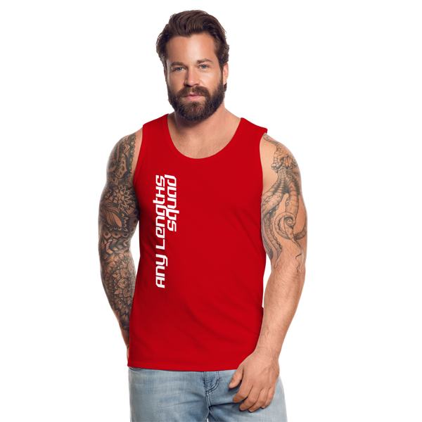 Any Lengths Vert Design Men’s Tank - red