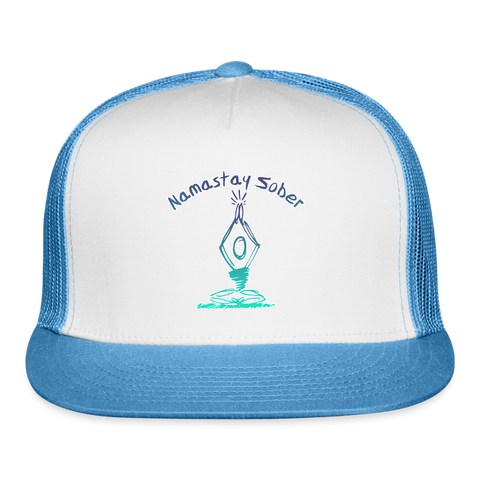 Namastay Sober Trucker Cap - white/blue