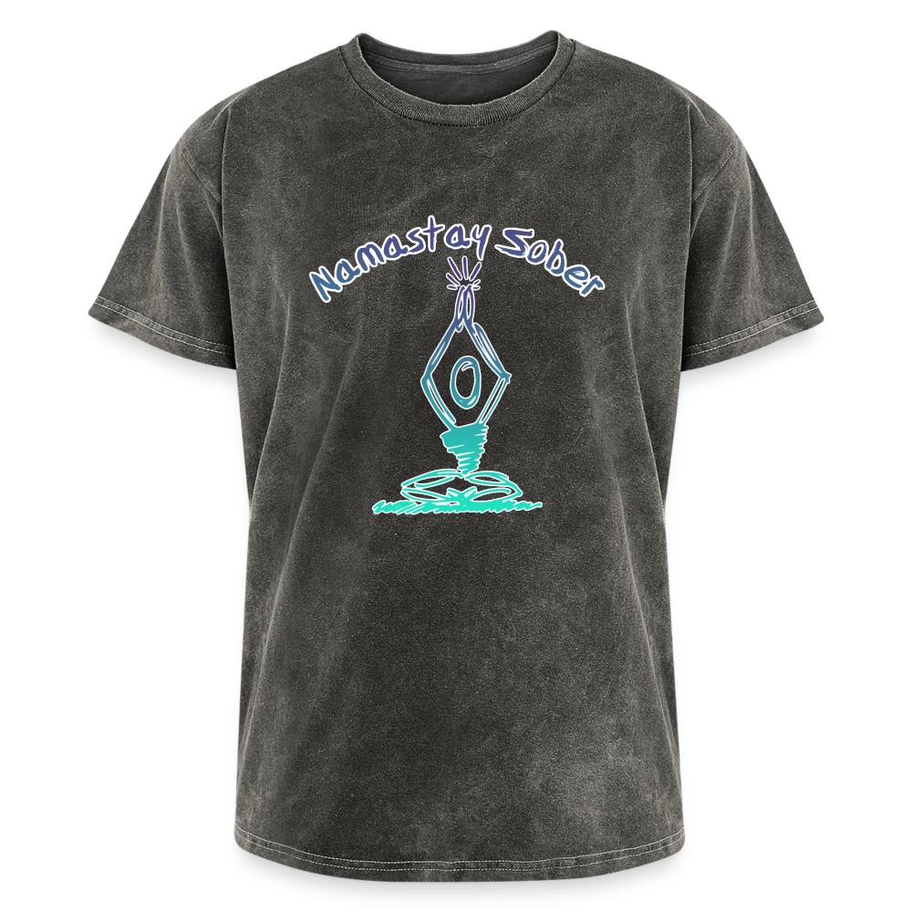 Namastay Sober Unisex Mineral Wash TShirt - mineral charcoal gray