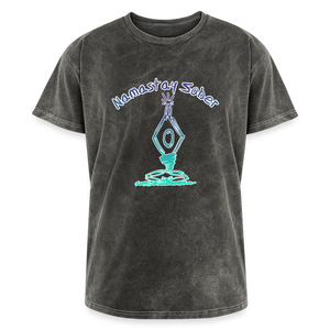 Namastay Sober Unisex Mineral Wash TShirt - mineral charcoal gray