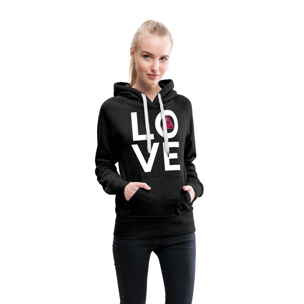 Love Circle with Pink Triangle Hoodie - charcoal grey