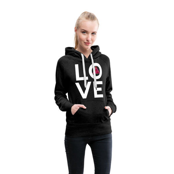 Love Circle with Pink Triangle Hoodie - charcoal grey