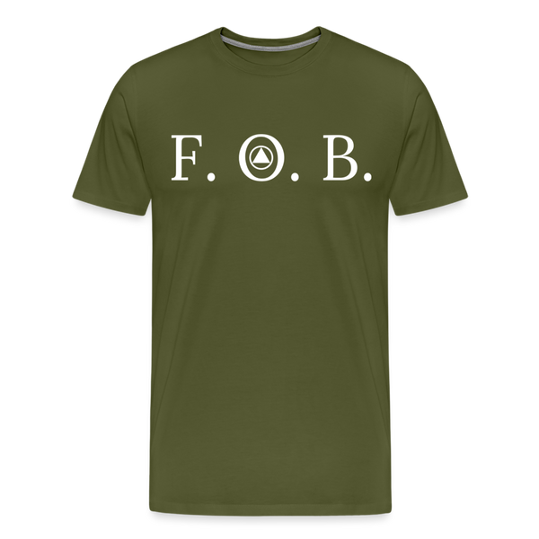 FOB (White Design) Premium TShirt - olive green