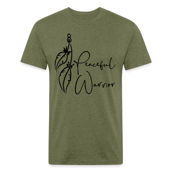 Peaceful Warrior Unisex Tshirt - 6 Color Options - heather military green