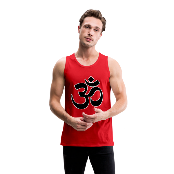 Om Black Design Men’s Premium Tank - red