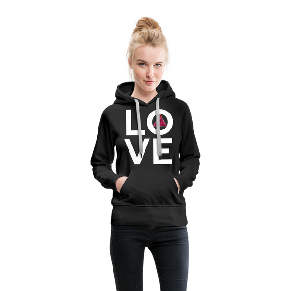 Love Circle with Pink Triangle Hoodie - black