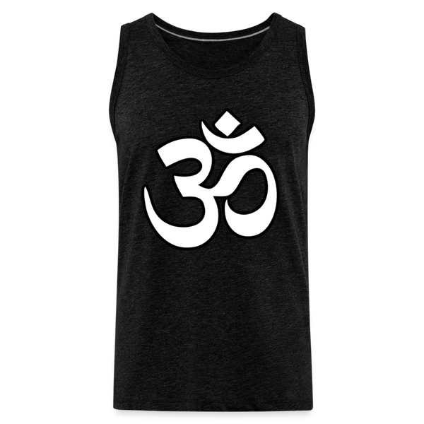 Om White Design Men’s Premium Tank - charcoal grey