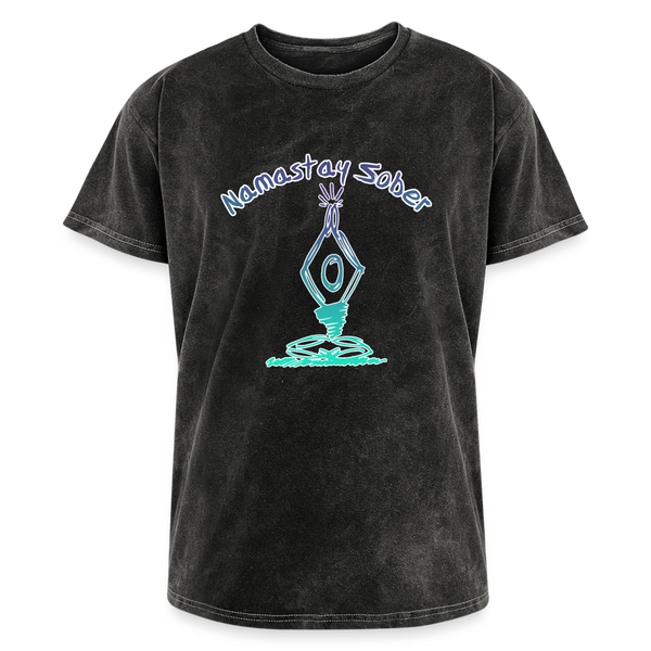 Namastay Sober Unisex Mineral Wash TShirt - mineral black