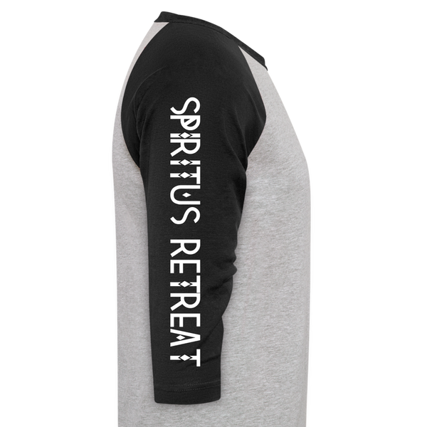 Spiritus Retreat Pause Baseball TShirt - heather gray/black