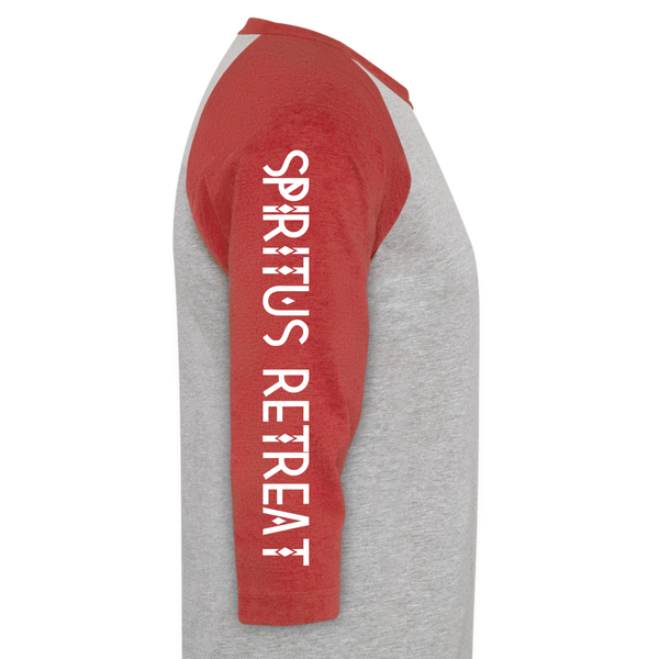 Spiritus Retreat Pause Baseball TShirt - heather gray/red