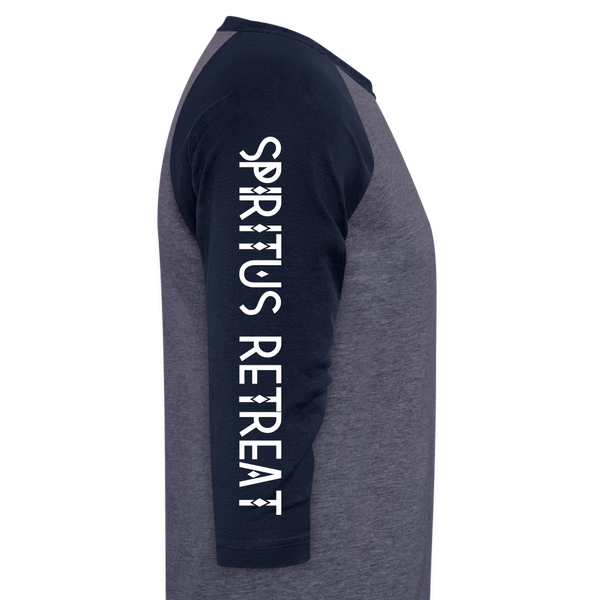 Spiritus Retreat Pause Baseball TShirt - heather blue/navy