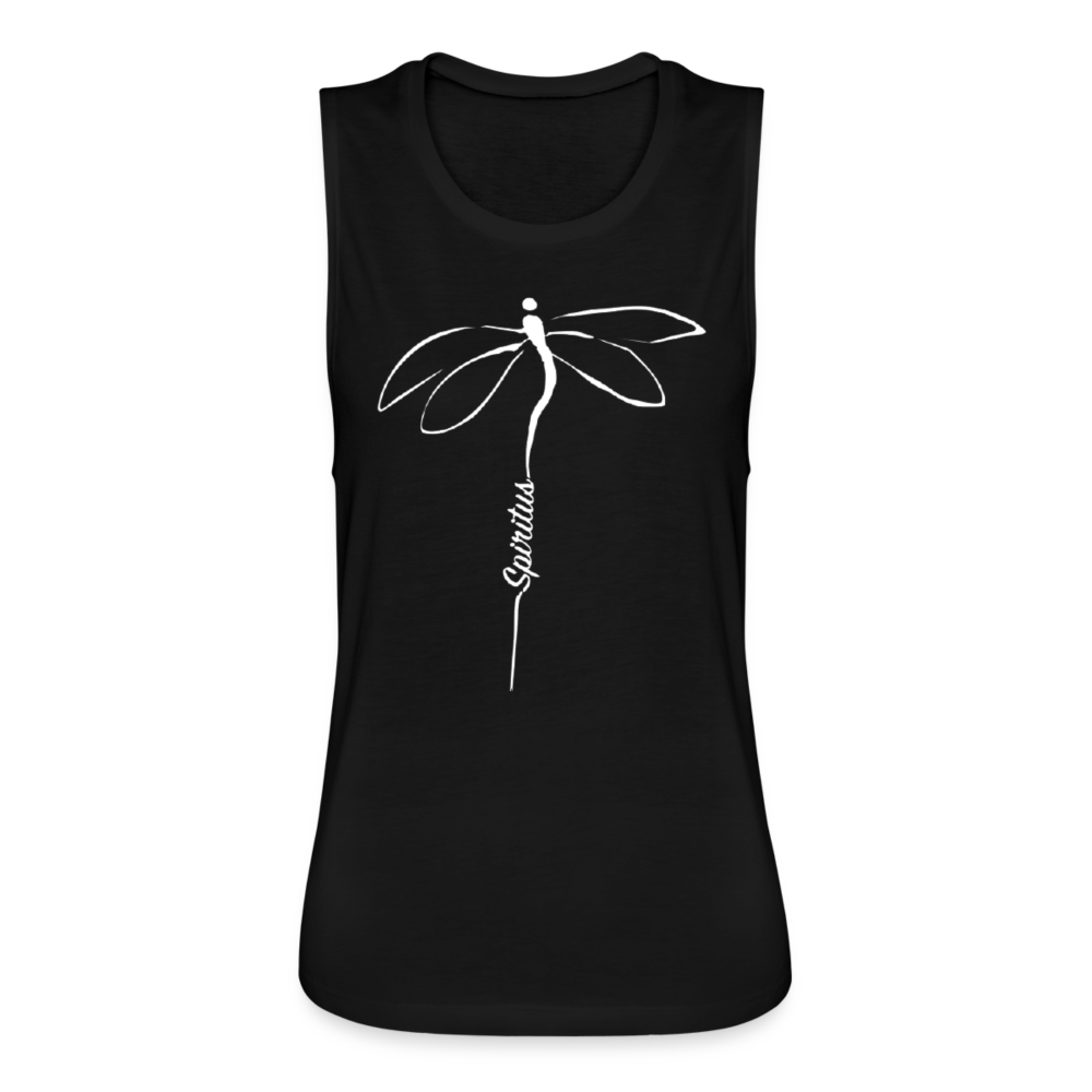 Spiritus Dragonfly Tail Women's Flowy Muscle Tank - black