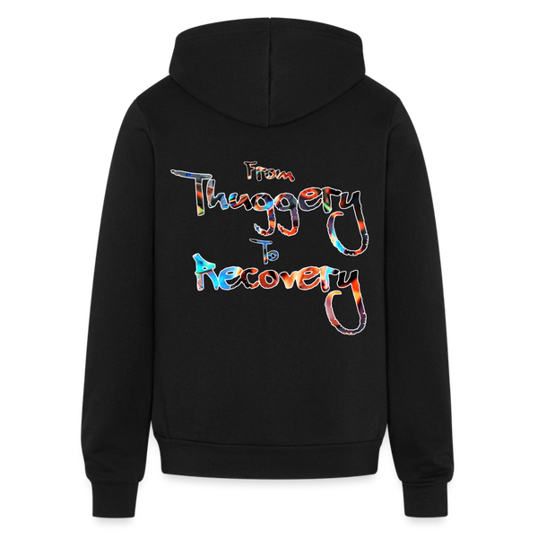 From Thuggery to Recovery Zip Hoodie - black