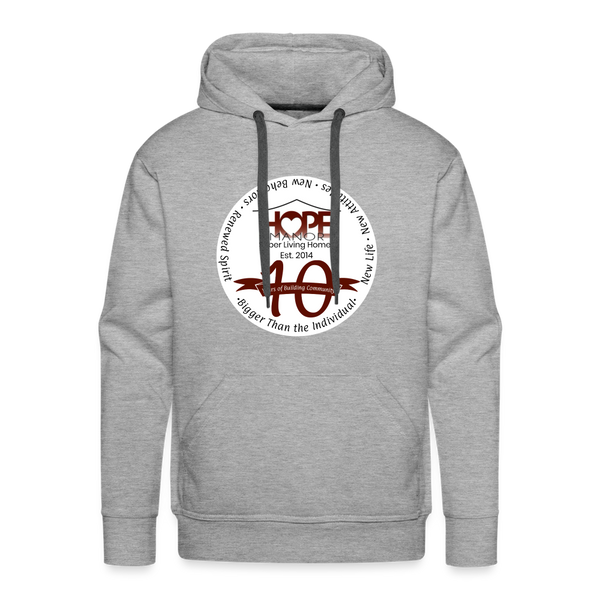 Hope Manor 10 Year Logo Men’s Hoodie - heather grey