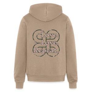 Love. Love.  Repeat. Zip Hoodie - tan