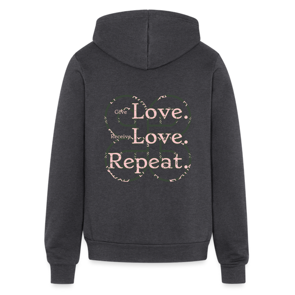 Love. Love.  Repeat. Zip Hoodie - charcoal grey