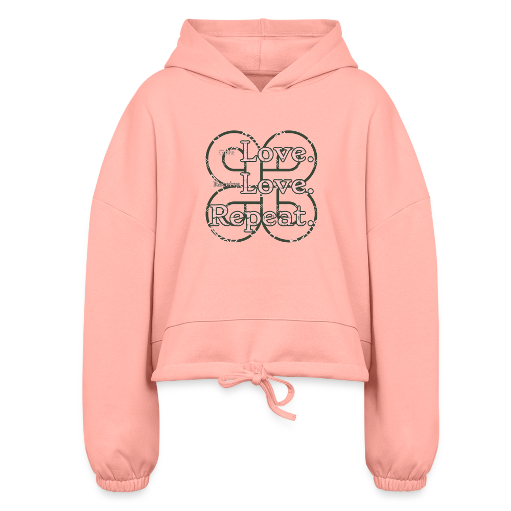 Love. Love. Repeat. Women’s Cropped Hoodie - light pink