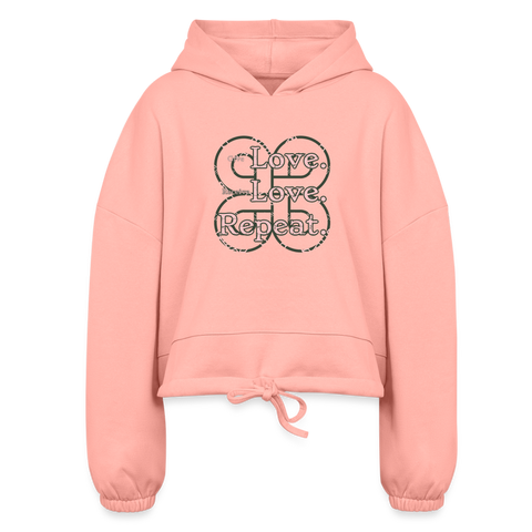 Love. Love. Repeat. Women’s Cropped Hoodie - light pink