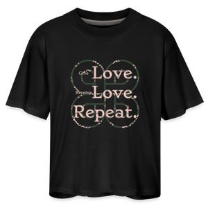 Love. Love. Repeat. Women's Boxy Tee - black