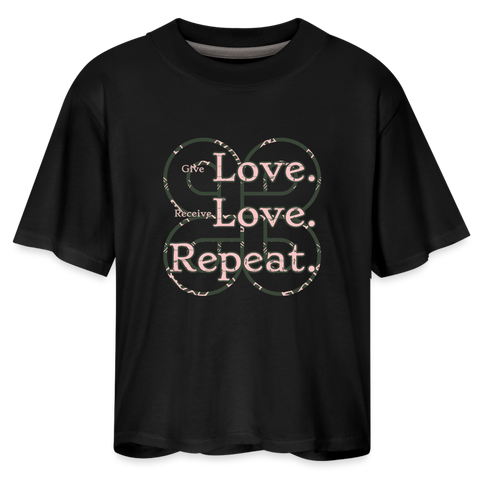 Love. Love. Repeat. Women's Boxy Tee - black