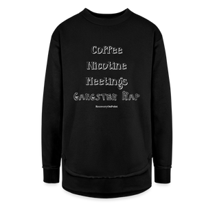 Coffee Nicotine Meetings Gangster Rap Women's Tunic Sweatshirt - black