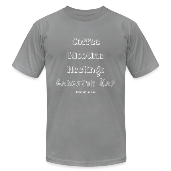 Coffee Nicotine Meetings Gangster Rap TShirt - slate