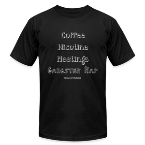 Coffee Nicotine Meetings Gangster Rap TShirt - black