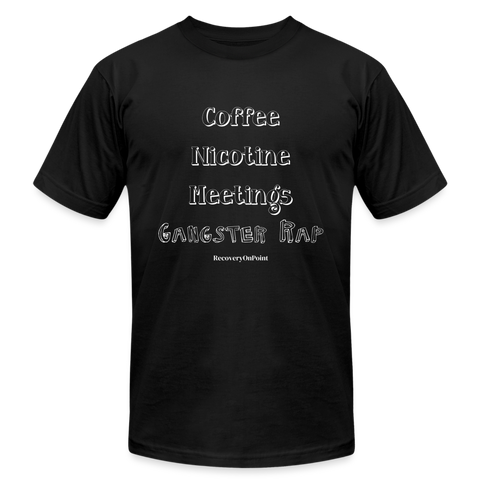 Coffee Nicotine Meetings Gangster Rap TShirt - black