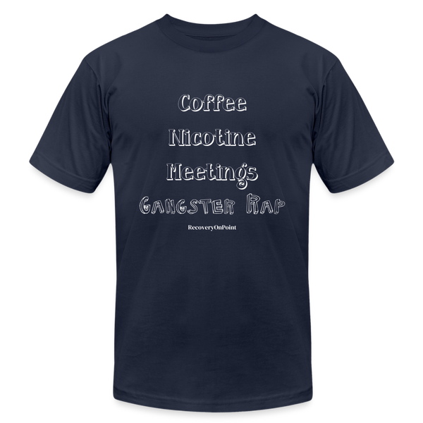 Coffee Nicotine Meetings Gangster Rap TShirt - navy