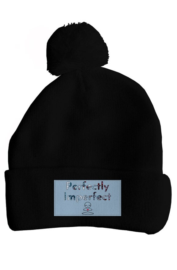 Perfectly Imperfect Abstract Pom Pom Beanie