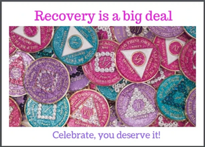 Sobriety Anniversary Bling Greeting Card