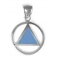 Blue Enamel Triangle Pendant