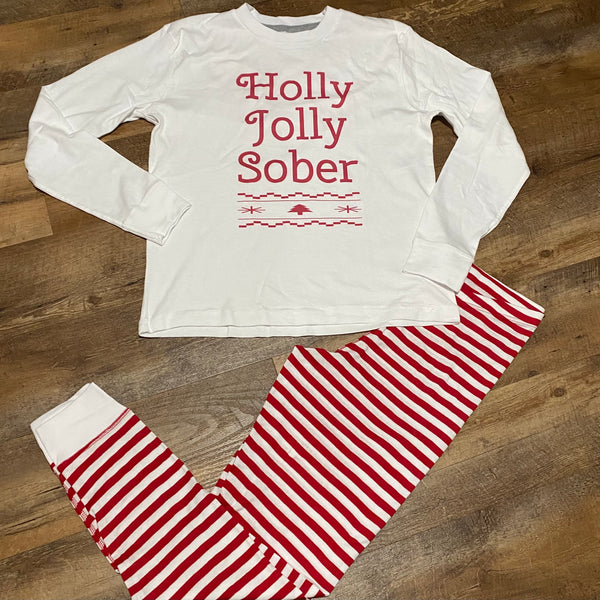 Holly Jolly Sober Unisex Pajama Set - 2 Color Options
