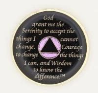 AA Bling Medallion Glitter Lavender with Triangle White Crystals 1-55 Years