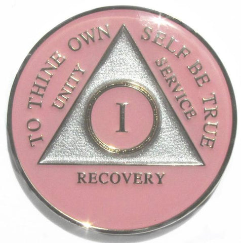 AA Tri Color Medallion Pink & Silver 1-50 Years