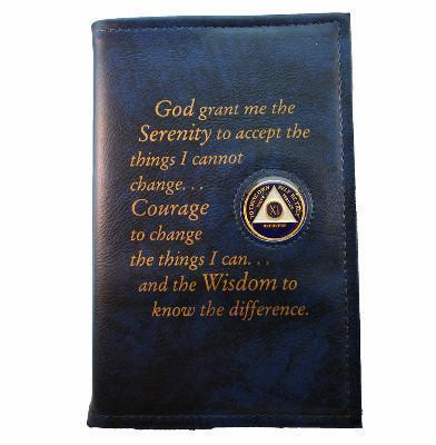 AA Big Book Cover Serenity Prayer with Medallion Holder Many Colors Available, Fits Hardcover