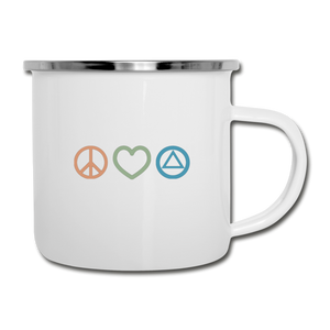 Peace Love & AA Camper Mug OGB Design - white