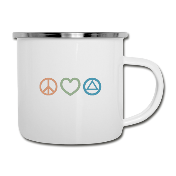 Peace Love & AA Camper Mug OGB Design - white
